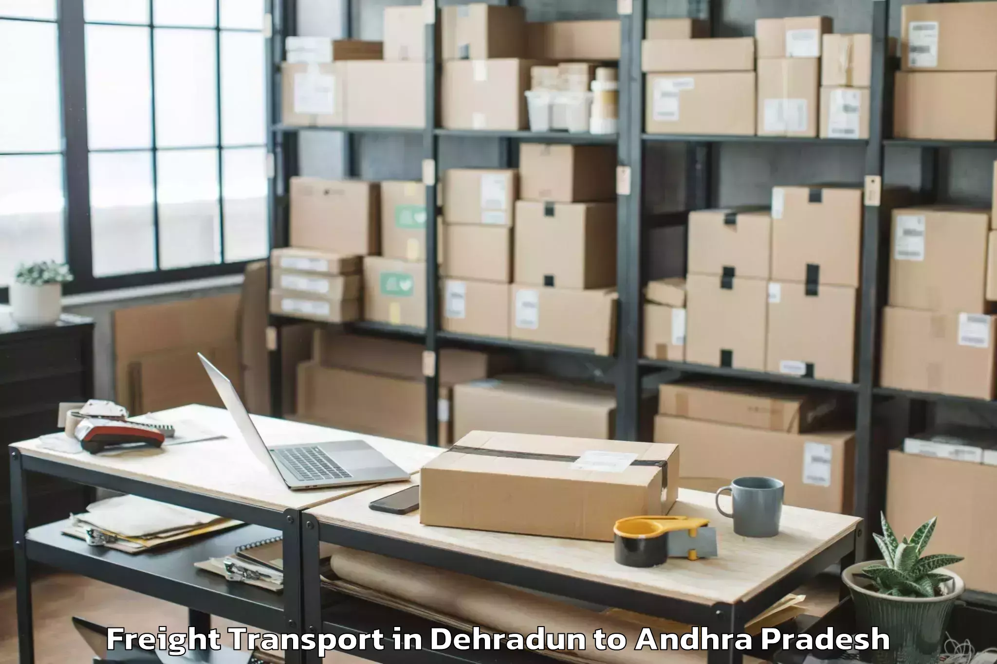 Book Dehradun to Kruthivennu Freight Transport